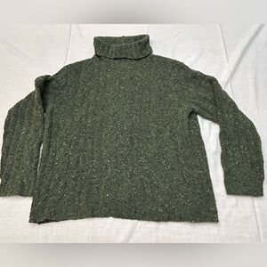 Vintage Gispa Italy Green Wool-blend Turtleneck Sweater